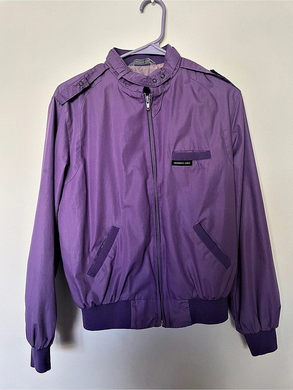 Members Only Vintage Classic Iconic Racer Jacket Purple Bomber Jacket Medium